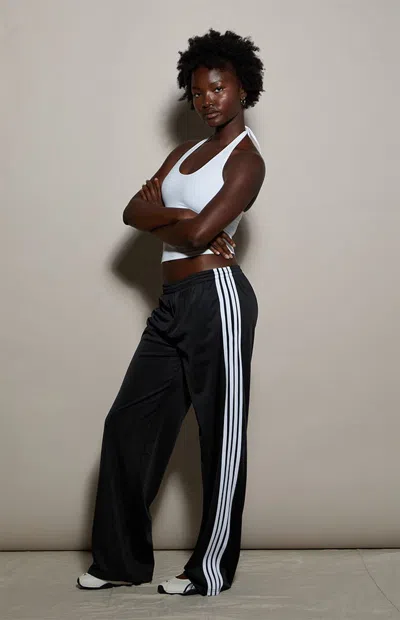 Pacsun Women's Soccer Striped Baggy Track Pants In Black