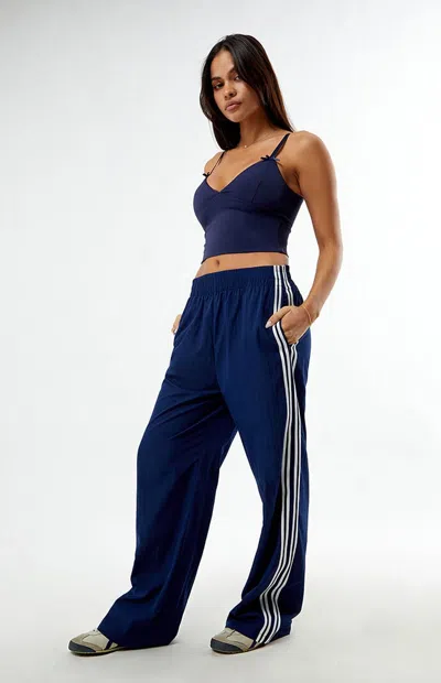 Pacsun Women's Solid Color Baggy Track Pants In Navy In Blue