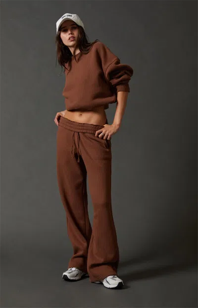 Pacsun Women's Solid Fleece Baggy Sweatpants In Brown