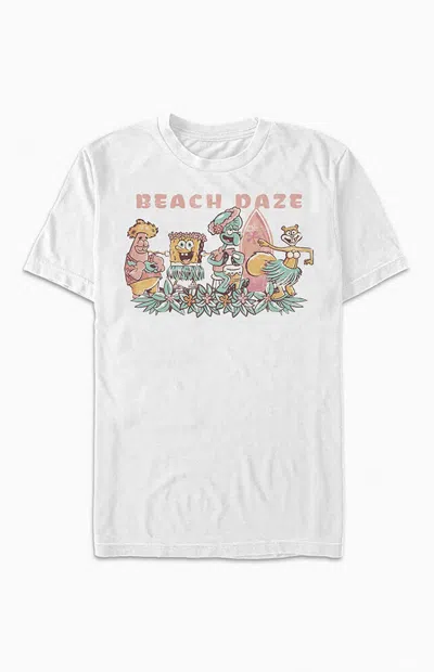 Pacsun Women's Spongebob Beach T-shirt In White