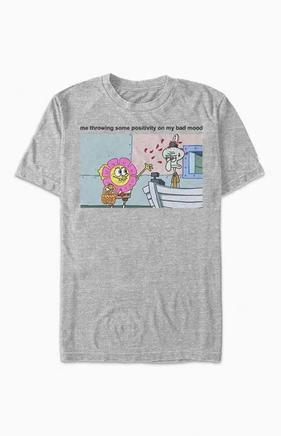 Pacsun Women's Spongebob Positivity Meme T-shirt In Heather Grey In Gray