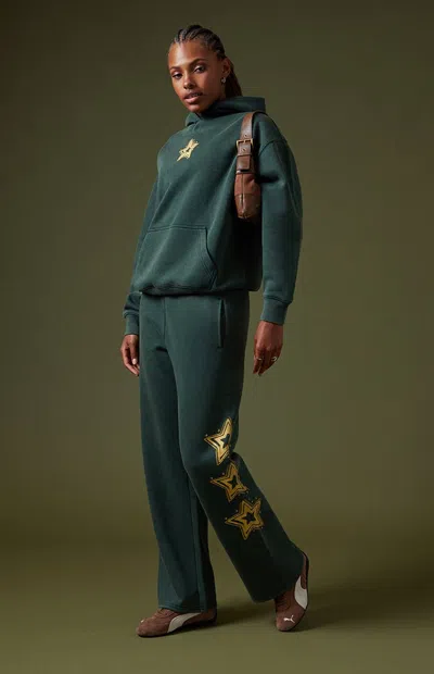 Pacsun Women's Star Vintage Wash Baggy Sweatpants In Forest Grn