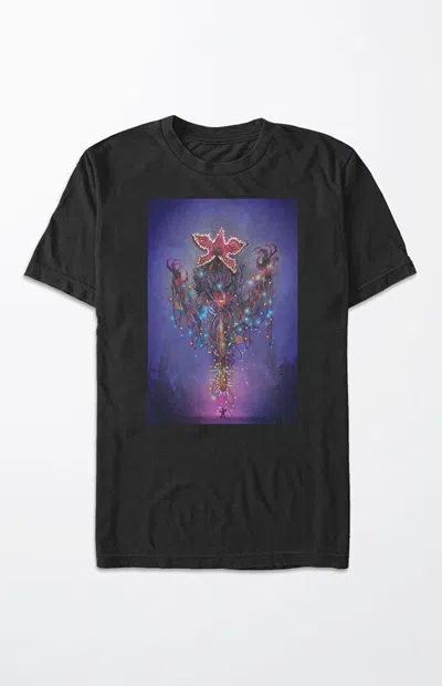 Pacsun Women's Stranger Things Christmas T-shirt In Black