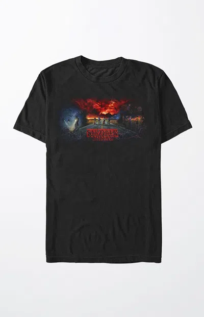 Pacsun Women's Stranger Things Triptych T-shirt In Black