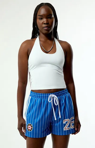 Pacsun Women's Striped 26 Soccer Shorts In Blue