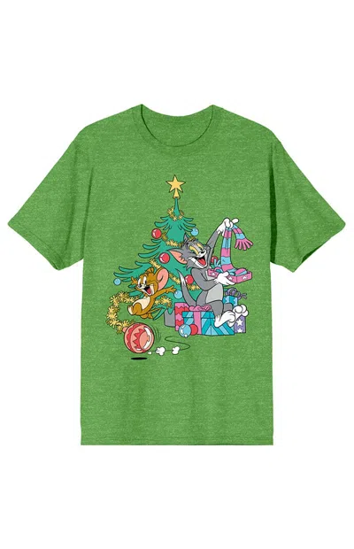 Pacsun Women's Tom & Jerry Opening Presents T-shirt In Green