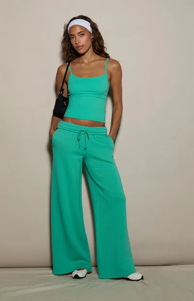 Pacsun Women's Ultra Soft Fleece Baggy Sweatpants In Blue Green