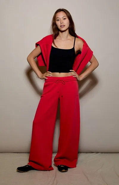 Pacsun Women's Ultra Soft Fleece Baggy Sweatpants In Bright Red In Animal Print