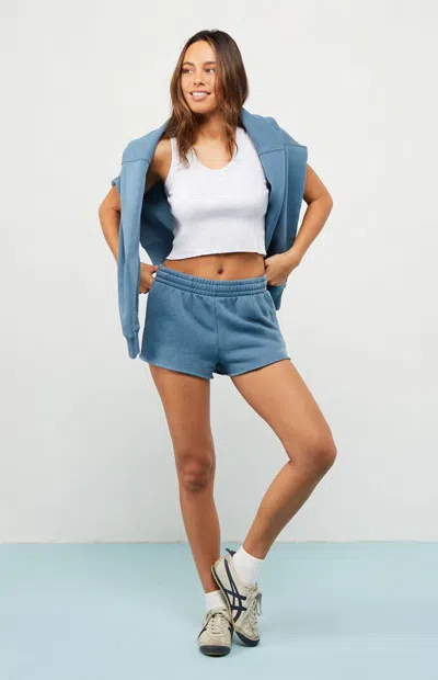 Pacsun Women's Ultra Soft Fleece Core Mini Sweat Shorts In Blue