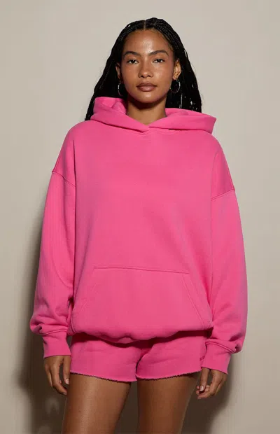 Pacsun Women's Ultra Soft Fleece Hoodie In Fuchsia Pink