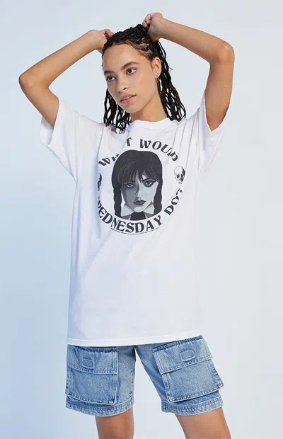 Pacsun Women's What Would Wednesday Do T-shirt In White