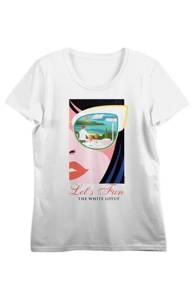 Pacsun Women's White Lotus Half Face T-shirt