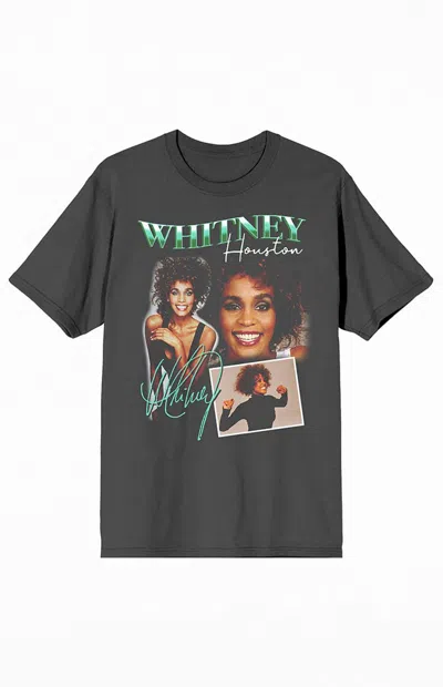 Pacsun Women's Whitney Houston Portrait T-shirt In Charcoal In Black