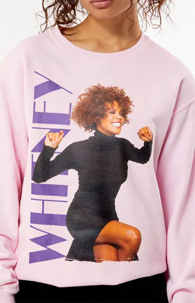 Pacsun Women's Whitney Houston Power Crew Neck Sweatshirt In Pink