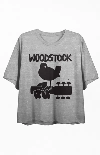 Pacsun Women's Woodstock Cropped T-shirt In Gray