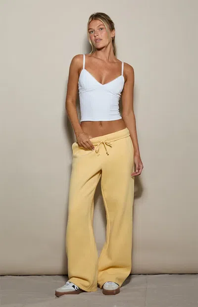 Pacsun Women's Yellow Ultra Soft Fleece Baggy Sweatpants