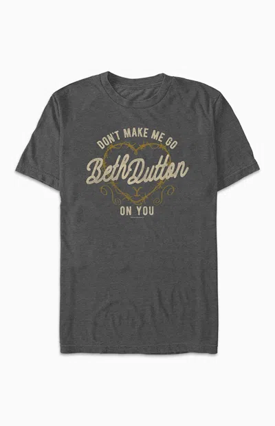 Pacsun Women's Yellowstone Beth Dutton T-shirt In Charcoal In Gray