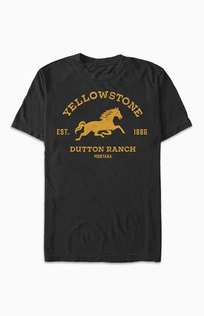 Pacsun Women's Yellowstone Dutton Ranch Badge T-shirt In Black