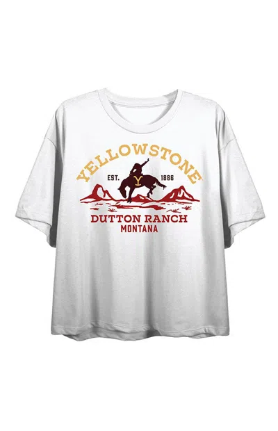 Pacsun Women's Yellowstone Protect The Land Cropped T-shirt In White