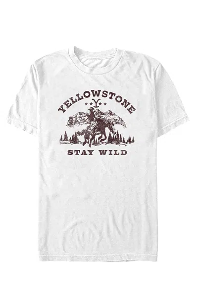 Pacsun Women's Yellowstone Vintage Stay Wild T-shirt In White