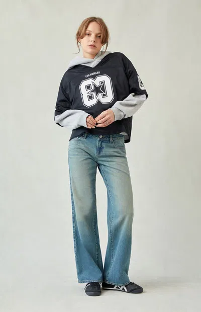 Pacsun Women's Zoe Low Rise Girlfriend Jeans Medium Blue Tint In Medium Indigo