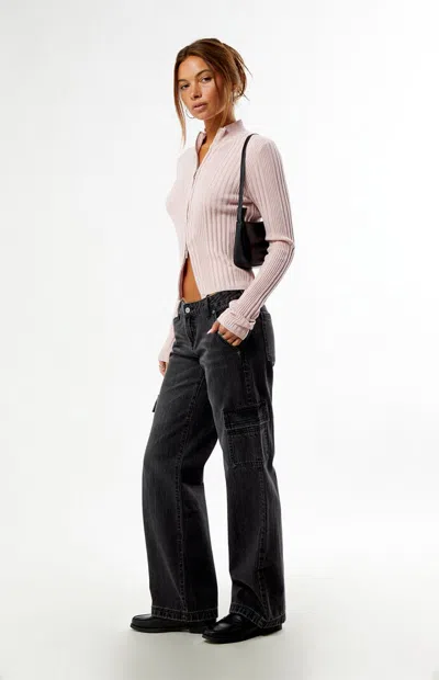 Pacsun Women's Zoe Low Rise Jeans Cargo Washed Black