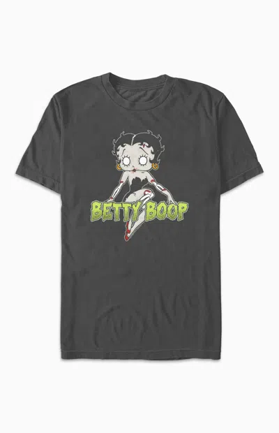 Pacsun Women's Zombie Betty Boop T-shirt In Charcoal In Gray