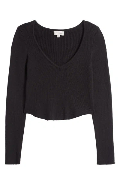 Pacsun Woodland Waffle Stitch Crop Sweater In Anthracite