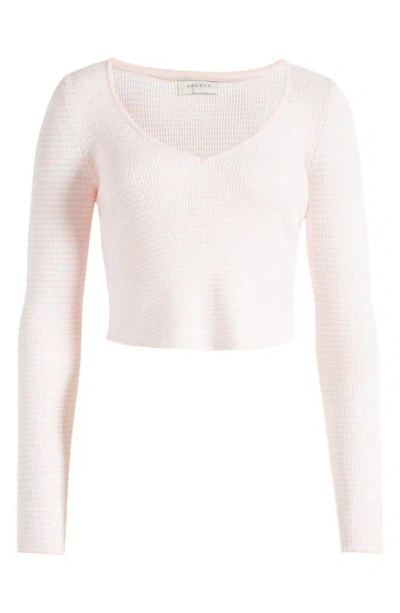 Pacsun Woodland Waffle Stitch Crop Jumper In Pink Dogwood