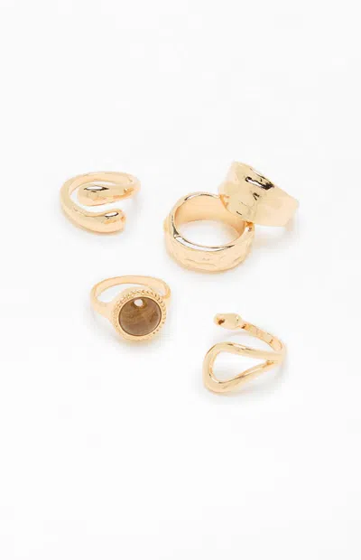 Pacsun Wren Chunky Ring Set In Gold
