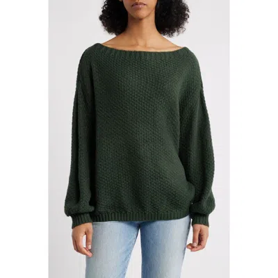Pacsun Wren Off The Shoulder Sweater In Green