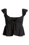 Pacsun X La Hearts Babydoll Top In Black