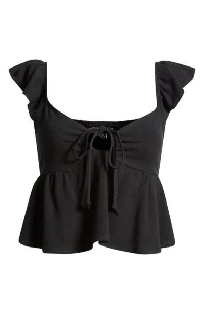 Pacsun X La Hearts Babydoll Top In Black