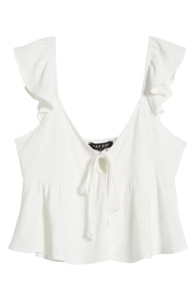 Pacsun X La Hearts Babydoll Top In White