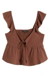 Pacsun X La Hearts Babydoll Top In Brown