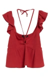 Pacsun X La Hearts Babydoll Top In Red