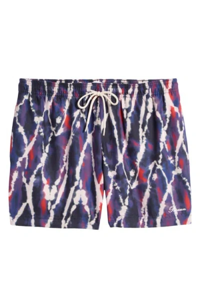 Pacsun Xyz Swim Trunks In Blue Multi