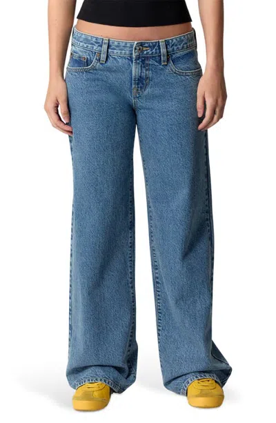 Pacsun Zoe Low Rise Girlfriend Wide Leg Jeans In Blue