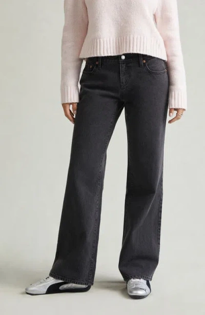 Pacsun Zoe Low Rise Wide Leg Girlfriend Jeans In Black
