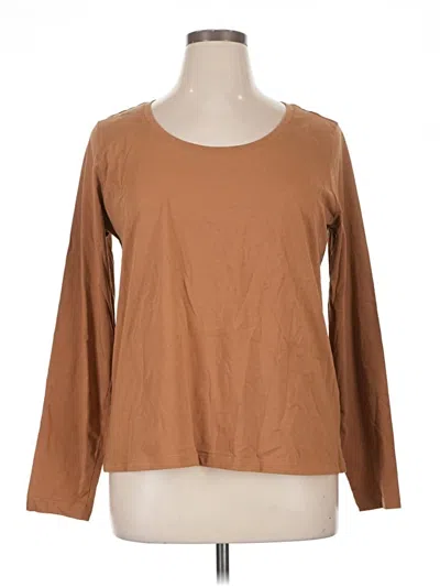 Pre-owned Pact 3/4 Sleeve T-shirt In Brown