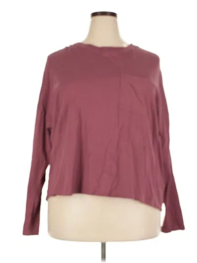 Pre-owned Pact 3/4 Sleeve T-shirt In Burgundy