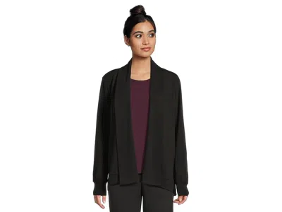 Pact Airplane Short Drape Cardigan In Black