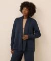 Pact Airplane Short Drape Cardigan In Blue