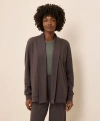 Pact Airplane Short Drape Cardigan In Purple