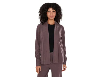 Pact Airplane Short Drape Cardigan Women's Sweater Chocolate Heather: Md, Cotton In Brown
