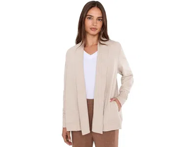 Pact Airplane Short Drape Cardigan Women's Sweater Flax Heather: Xs In Neutral