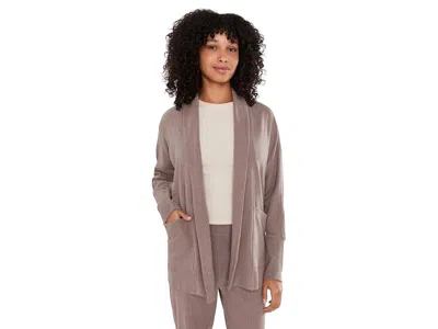 Pact Airplane Wrap Cardigan Women's Sweater Deep Taupe Heather: Sm In Brown