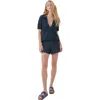 Pact Beachside Linen Crochet Short Made With Organic Cotton In Blue
