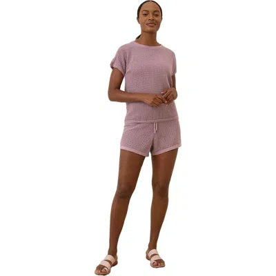 Pact Beachside Linen Crochet Short Made With Organic Cotton In Pink