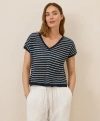 Pact Beachside Linen V-neck Top Made With Organic Cotton In Black